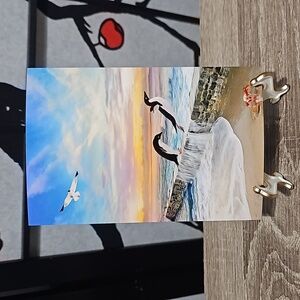 4x6 Horizontal Penguin Fantasy Landscape Watercolor Oil Painting Art Print